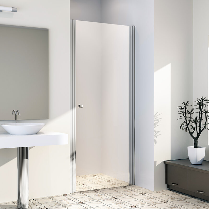 Изображение товара Душевая дверь Радомир 60 см стекло матовое или прозрачное распашная алюминий хром