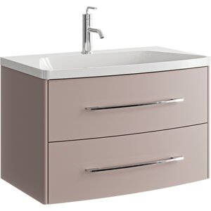 Изображение товара Подвесная тумба под раковину Aqwella Neringa 80 см пепельная роза с умывальником из литьевого мрамо