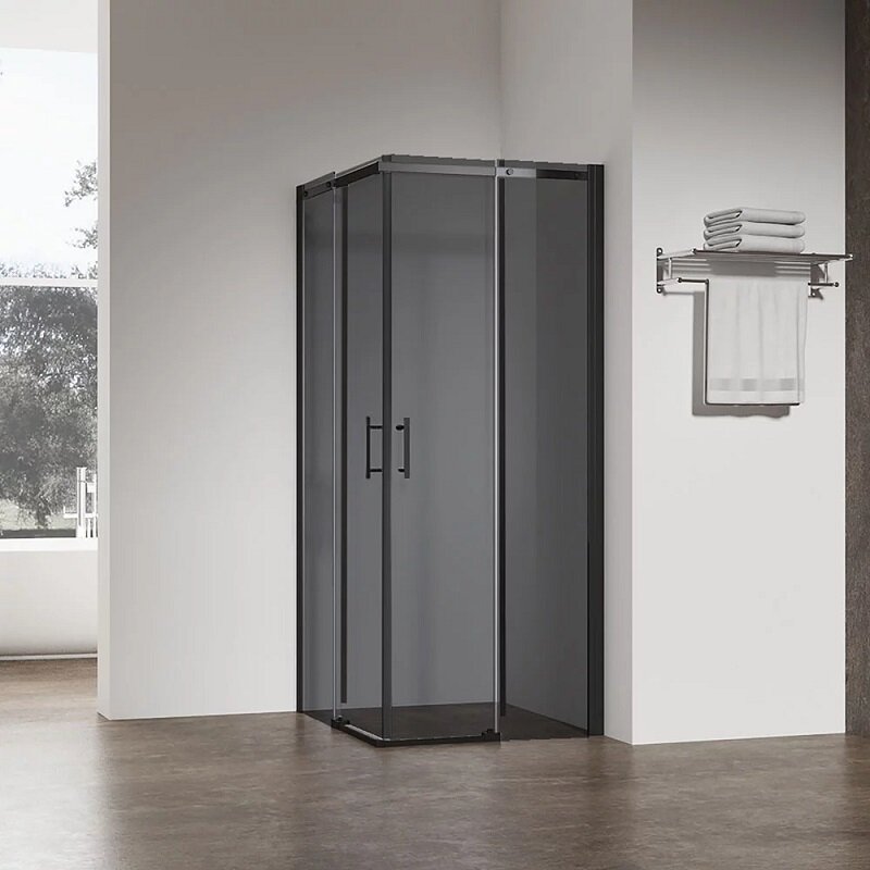 Изображение товара Душевой уголок Veconi Rovigo RV50B-9090-05-C8 90x90 см тонированное стекло черный матовый профиль