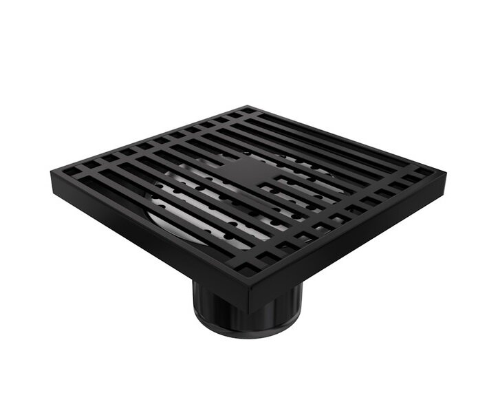 Изображение товара Душевой трап Corpa Nera Grossi CN90321 10x10 см черный матовый нержавеющая сталь