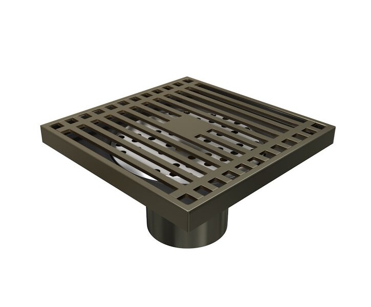 Изображение товара Душевой трап Corpa Nera Grossi CN90323 10x10 см бронза матовая нержавеющая сталь