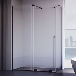 Изображение товара Душевой уголок Veconi Premium Trento PTC50-SP-12080-B-01-C4, 120 x 80 см, стекло прозрачное, профиль черный матовый