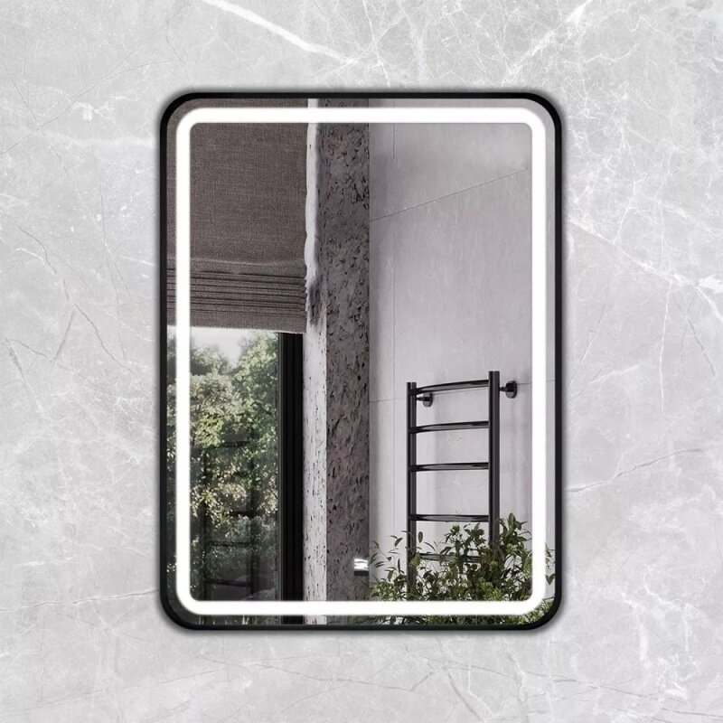 Изображение товара Зеркало с LED-подсветкой Comfortу Ситара 60 см черный матовый