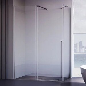 Изображение товара Душевой уголок Veconi Premium Trento PTC50-SP-14080-GR-01-C4, 140 x 80 см, стекло прозрачное, профиль графит брашированный