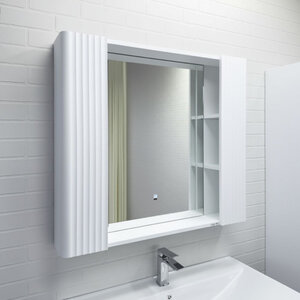 Изображение товара Зеркальный шкаф Comforty Ангара 00-00019941 (00-00019941CF), 90 см, с LED подсветкой и антизапотеванием, белый матовый