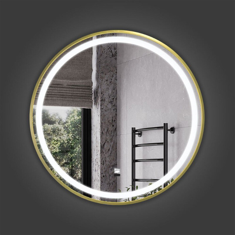 Изображение товара Зеркало Comforty Лея с LED-подсветкой 60 см матовое золото