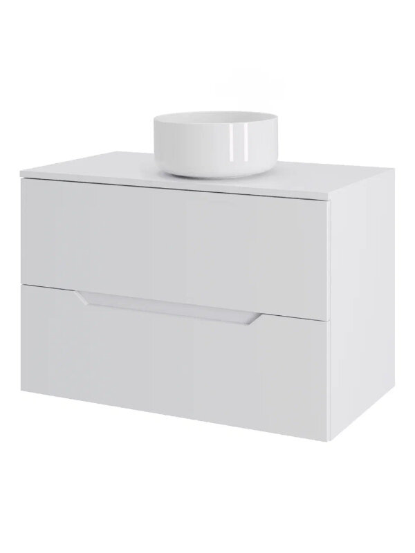 Изображение товара Тумба с раковиной Orange Line Li-70TuwMDF+B07-345W 70 см подвесная белая матовая