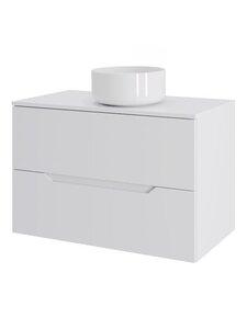 Изображение товара Тумба с раковиной Orange Line, Li-70TuwMDF+B07-345W, 70 см, подвесная, белая матовая