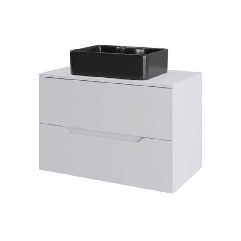 Изображение товара Тумба с раковиной Orange Line Li-70TuwMDF+B01-475MB 70 см белый матовый подвесная