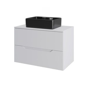 Изображение товара Тумба с раковиной Orange Line Li-70TuwMDF+B01-475MB 70 см белый матовый подвесная