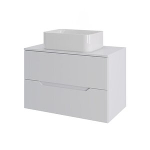 Изображение товара Тумба с раковиной Orange Line, Li-70TuwMDF+B02-460W, 70 см, подвесная, белая матовая