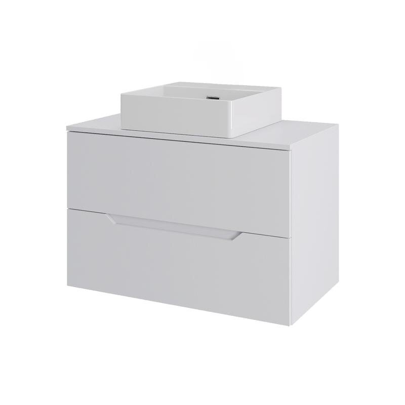 Изображение товара Тумба с раковиной Orange Line Li-70TuwMDF+B04-405W, подвесная, белая матовая