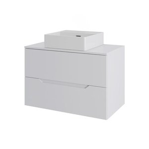 Изображение товара Тумба с раковиной Orange Line, Li-70TuwMDF+B04-405W, 70 см, подвесная, белая матовая