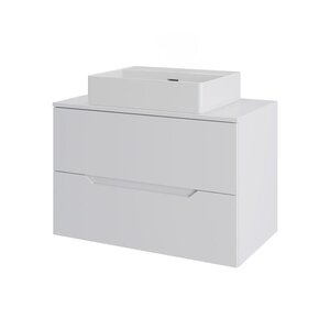 Изображение товара Тумба с раковиной Orange Line, Li-70TuwMDF+B04-500W, 70 см, подвесная, белая матовая