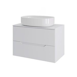 Изображение товара Тумба с раковиной Orange Line, Li-70TuwMDF+B04-600W, 70 см, подвесная, белая матовая