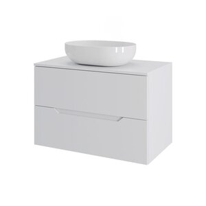 Изображение товара Тумба с раковиной Orange Line Li-70TuwMDF+B05-480W 70 см белая матовая