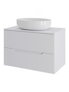 Изображение товара Тумба с раковиной Orange Line, Li-70TuwMDF+B05-520W, 70 см, подвесная, белая матовая