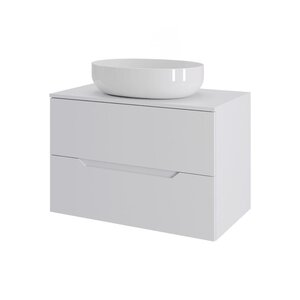 Изображение товара Тумба с раковиной Orange Line 70 см подвесная белая матовая МДФ