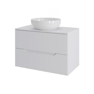 Изображение товара Тумба с раковиной Orange Line, Li-70TuwMDF+B07-420W, 70 см, подвесная, белая матовая