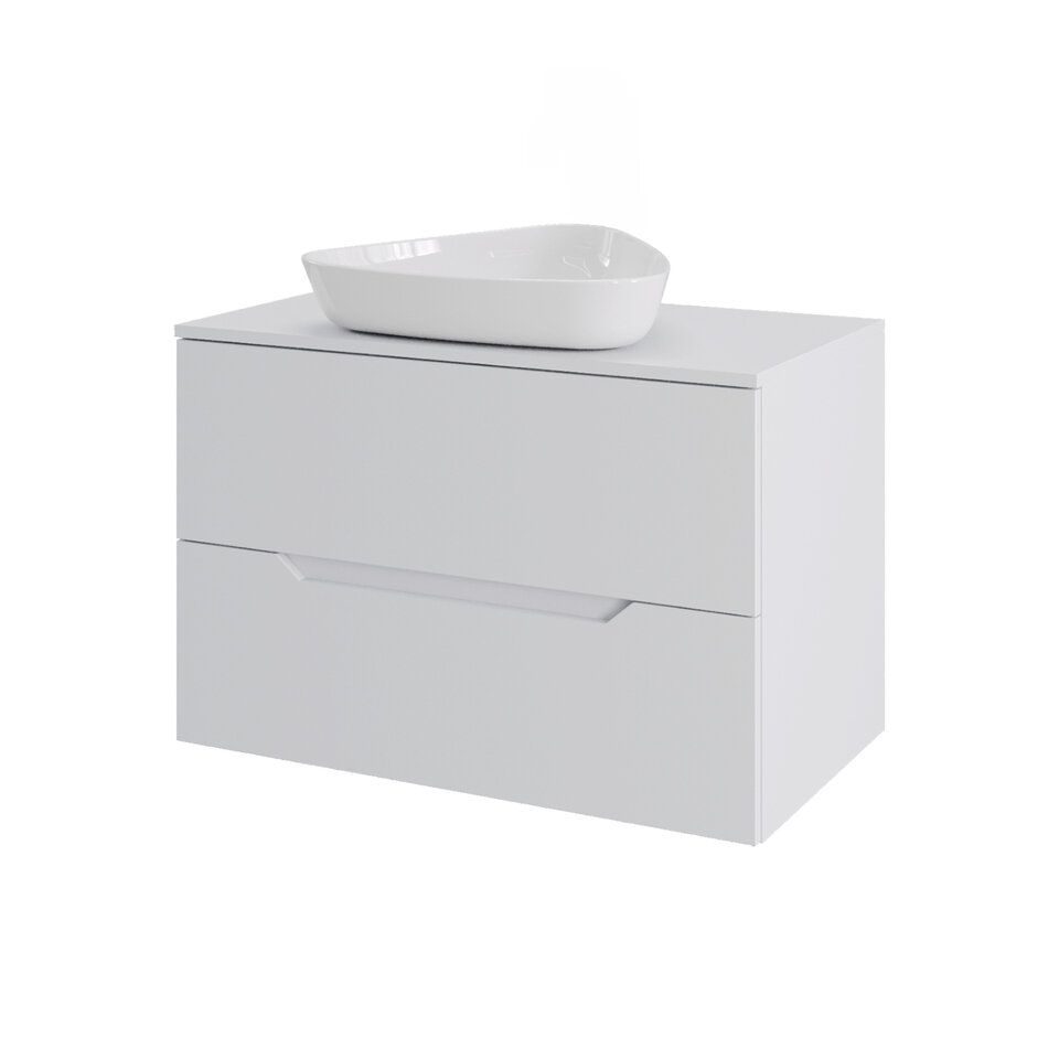 Изображение товара Подвесная тумба с раковиной Orange Line Li-70TuwMDF+B07-500W 70 см белая матовая