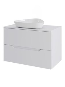 Изображение товара Тумба с раковиной Orange Line, Li-70TuwMDF+B07-500W, 70 см, подвесная, белая матовая