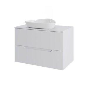 Изображение товара Тумба с раковиной Orange Line, Li-70TuwMDF+B07-500W, 70 см, подвесная, белая матовая