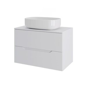 Изображение товара Тумба с раковиной Orange Line, Li-70TuwMDF+B07-540W, 70 см, подвесная, белая матовая