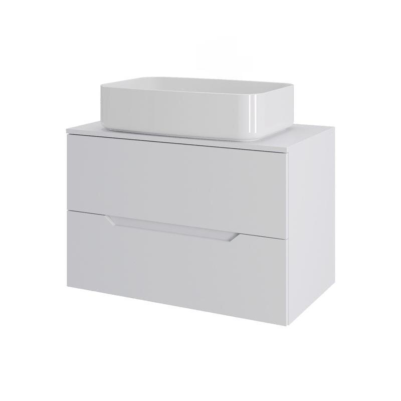 Изображение товара Тумба с раковиной Orange Line Li-70TuwMDF+B07-600W 70 см белая матовая