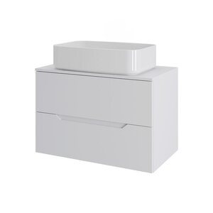 Изображение товара Тумба с раковиной Orange Line Li-70TuwMDF+B07-600W 70 см белая матовая