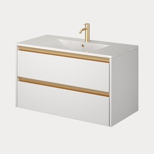 Изображение товара Тумба под раковину Sanvit Люксор kluxor2090, 90 см, белая, подвесная