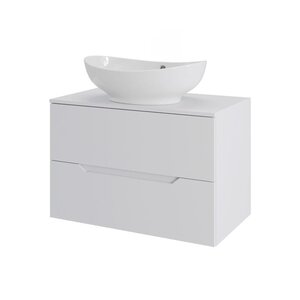 Изображение товара Тумба с раковиной Orange Line, Li-70TuwMDF+B08-585W, 70 см, подвесная, белая матовая