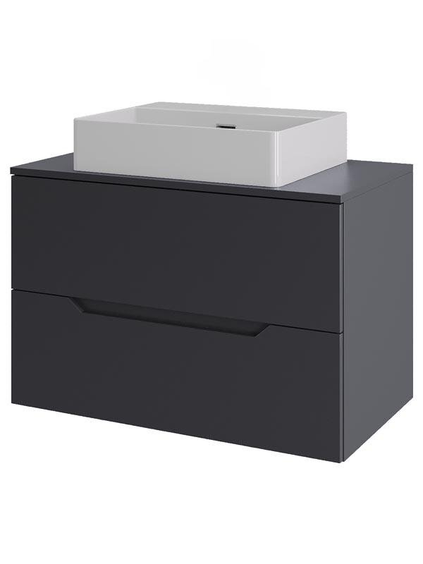 Изображение товара Тумба с раковиной Orange Line Li-70TugMDF+B04-500W 70 см подвесная серый