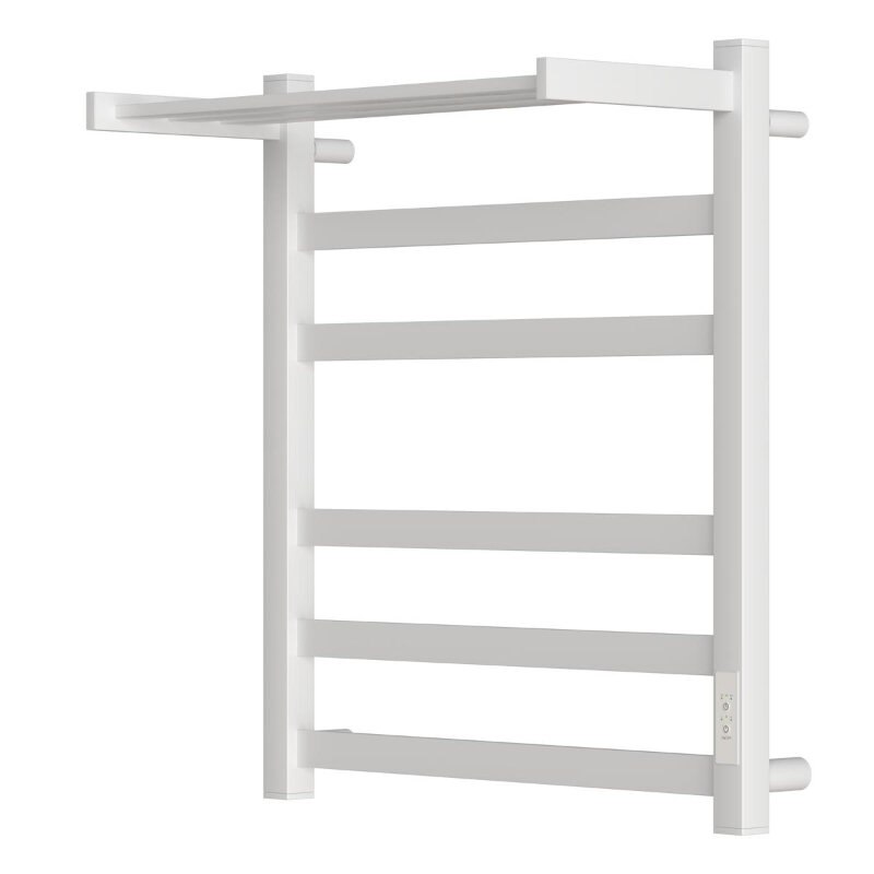 Изображение товара Полотенцесушитель электрический Apextermo Terra TR01165WM, ширина 50 см, высота 60 см, диммер справа, с полкой, цвет белый матовый