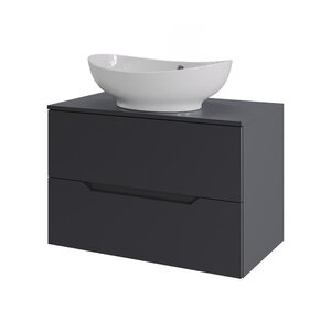 Изображение товара Тумба с раковиной Orange Line Li-70TugMDF+B08-585W 70 см подвесная белая матовая