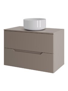 Изображение товара Тумба с раковиной Orange Line, Li-70TuLMDF+B07-345W, 70 см, подвесная, раковина белая матовая, латте матовый