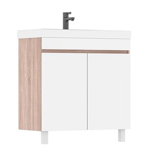 Изображение товара Тумба под раковину Volna Conty tnCNT80.2D-01, 80 см, напольная, белый, дуб сонома