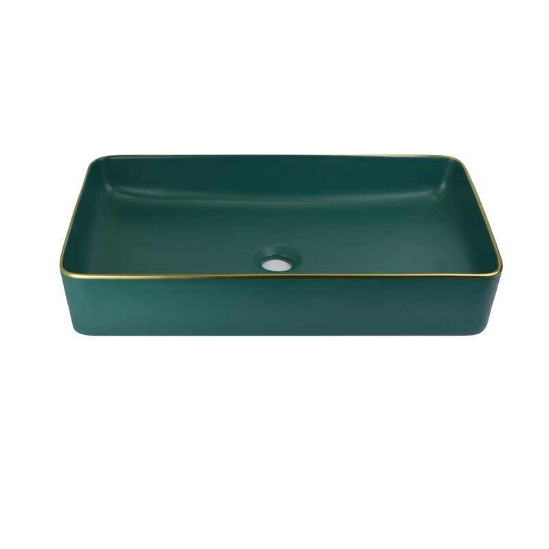 Изображение товара Раковина Bronze de Luxe 1061 накладная из фаянса зеленая 60.5 см