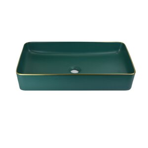 Изображение товара Раковина Bronze de Luxe 1061 накладная из фаянса зеленая 60.5 см