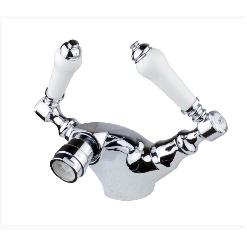 Изображение товара Смеситель для биде Bronze de Luxe Tiffany A9146 хром/белый классический стиль