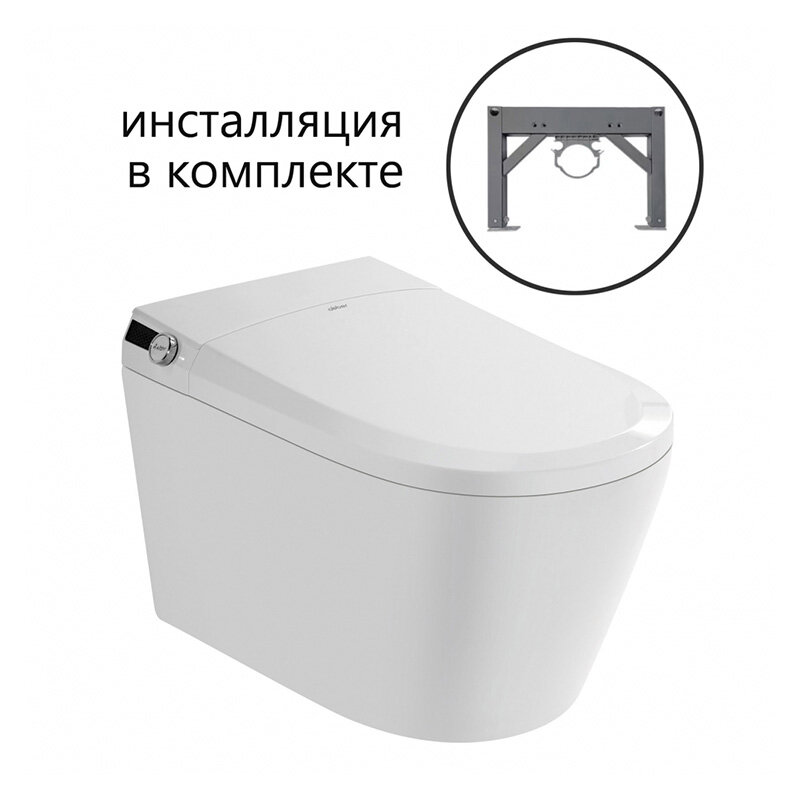 Изображение товара Электронный унитаз с инсталляцией Abber Bequem AC1119S AC0101P2 белый