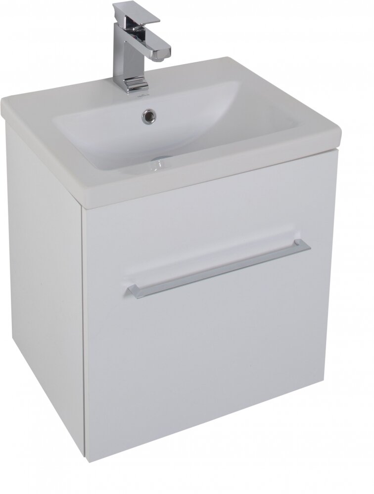 Изображение товара Тумба под раковину Aquanet Порто 50 белый подвесная с ящиком и доводчиками