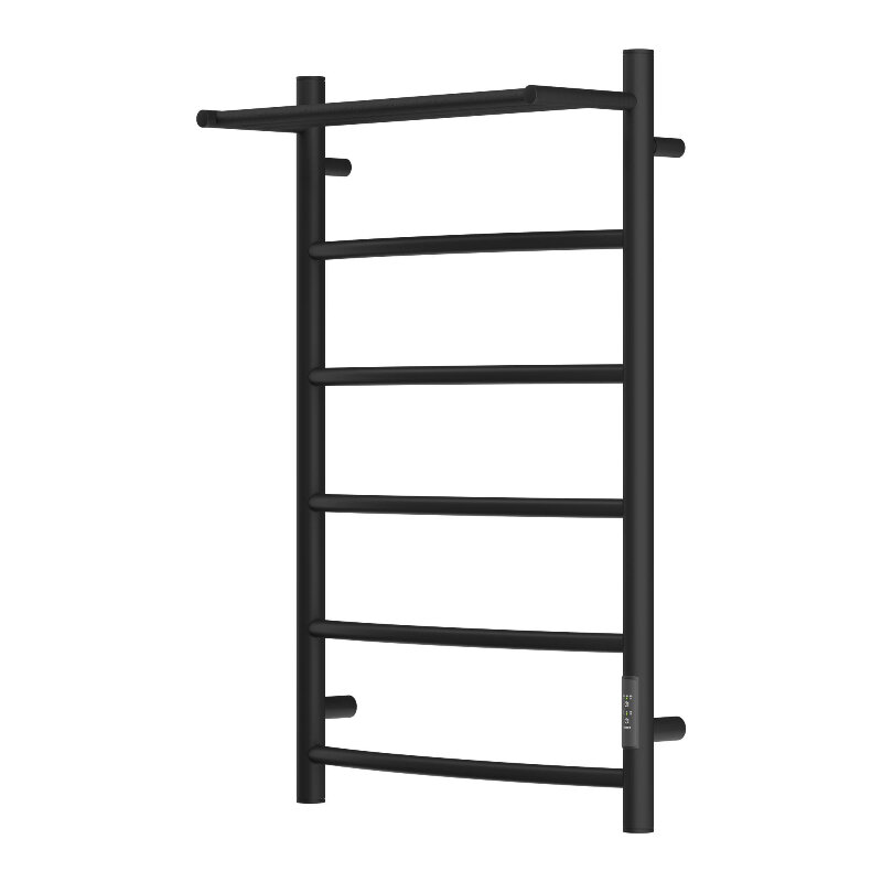 Изображение товара Полотенцесушитель электрический Apextermo Corona CR01185BM, ширина 50 см, высота 80 см, диммер справа, с полкой, цвет черный матовый