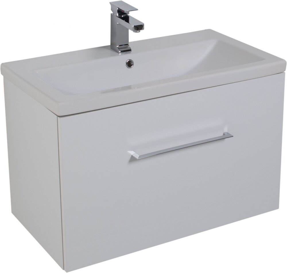 Изображение товара Тумба с раковиной Aquanet Порто 80 белый - подвесной шкаф для ванной