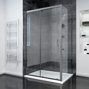 Изображение товара Душевой уголок Veconi Rovigo RV055GM-10070-01-C8, 100 x 70 см, стекло прозрачное, профиль оружейная сталь