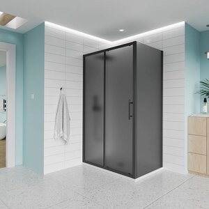 Изображение товара Душевой уголок Veconi Evo 100SP GR 160x90 см с тонированным стеклом и профилем графит брашинг