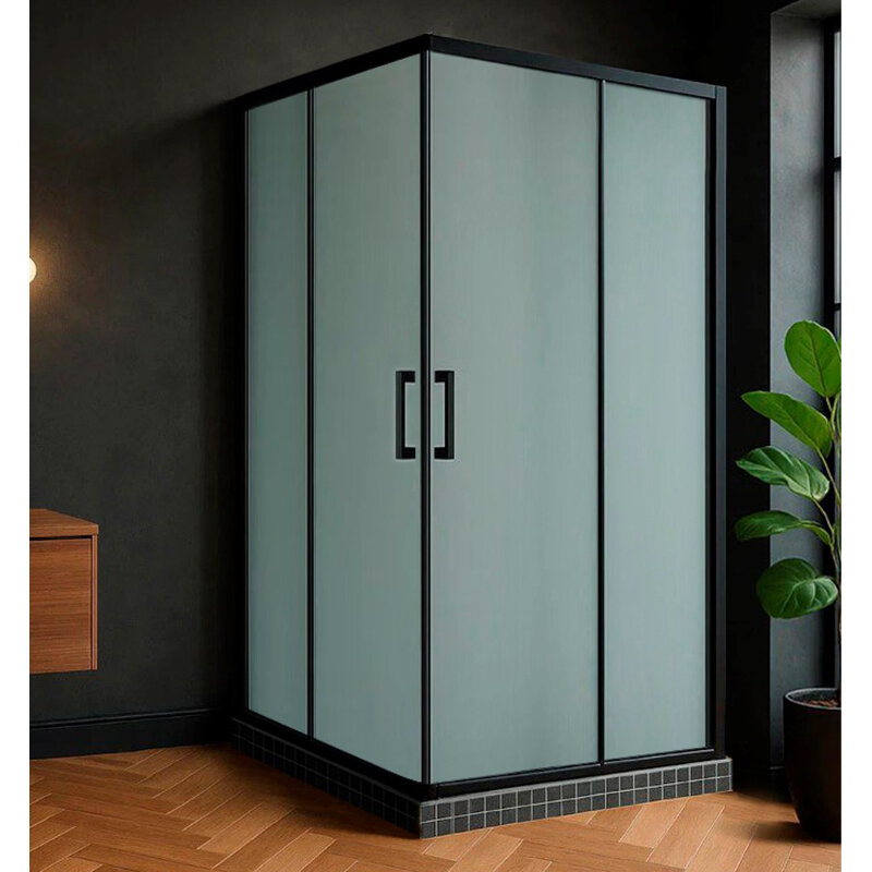 Изображение товара Душевой уголок Royal Bath RB7580HPD-C-BL 80x75 см стекло матовое профиль черный