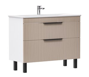 Изображение товара Тумба под раковину Volna Lotty 100 см напольная и подвесная белая латте