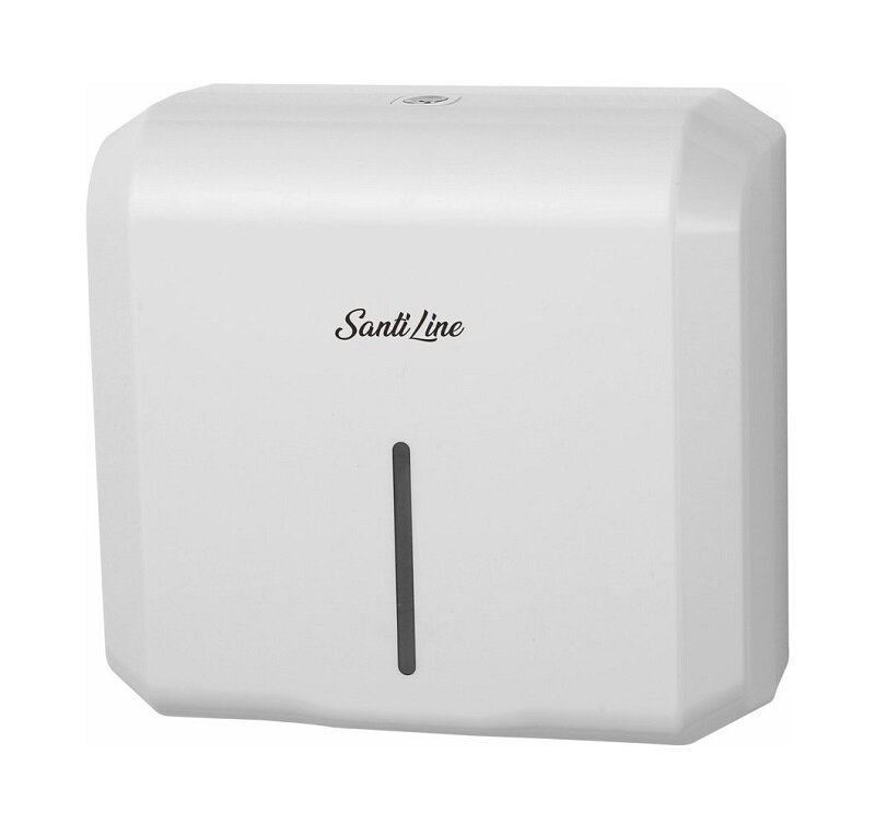Изображение товара Диспенсер для бумажных полотенец SantiLine SL-8012 белый ударопрочный глянцевый