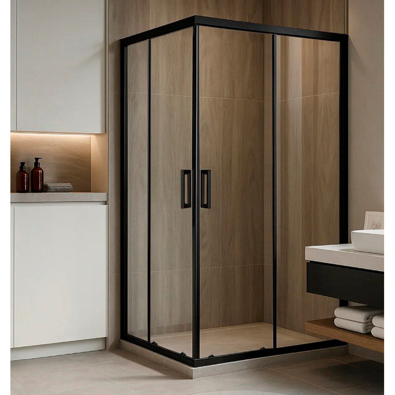 Изображение товара Душевой уголок Royal Bath RB95105HPD-T-BL с черным профилем 105 x 95 см