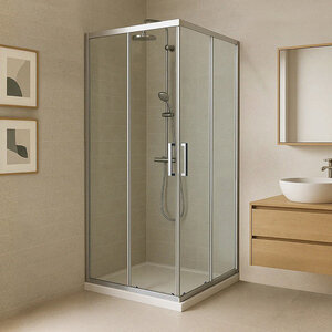 Изображение товара Душевой уголок Royal Bath RB70HPD-T-ST, 70 х 70 см, стекло прозрачное, профиль сатин